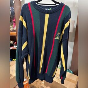 Navy and Yellow Striped Sweater